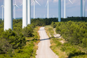 Wind turbine power generators in the province of Lerida in Catalonia Spain Wind turbine power generators in the province of Lerida in Catalonia Spain